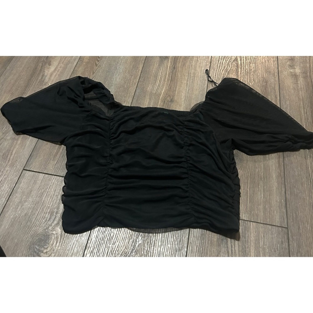 Wild Fable Black Ruched Blouse